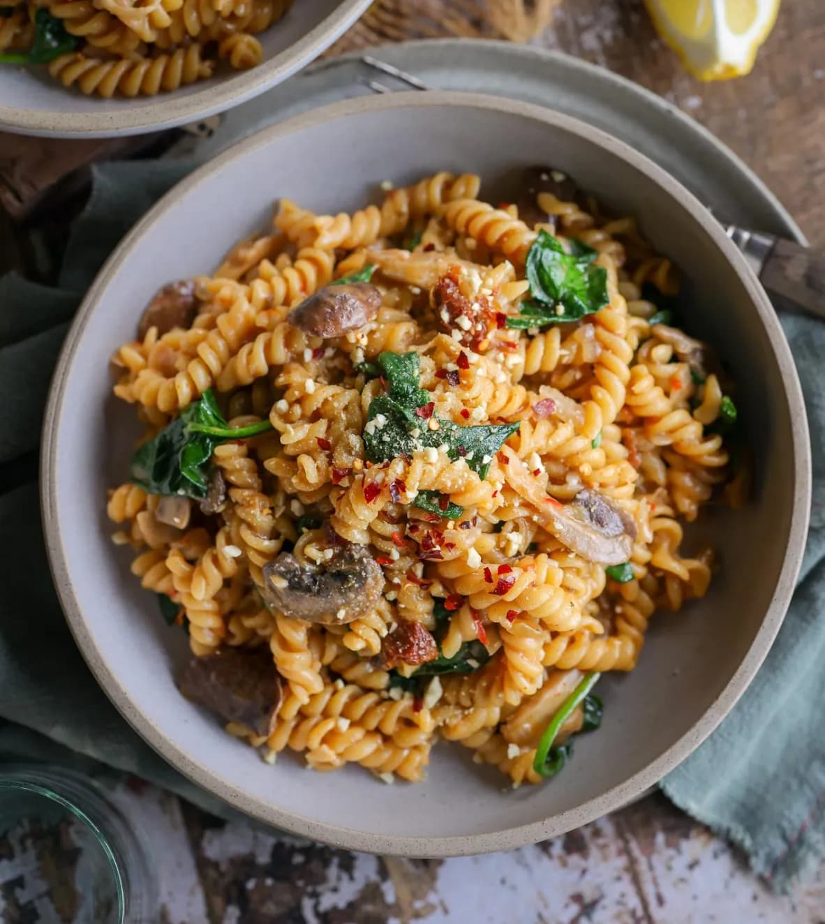 One-Pot Creamy Mushroom Fusilli