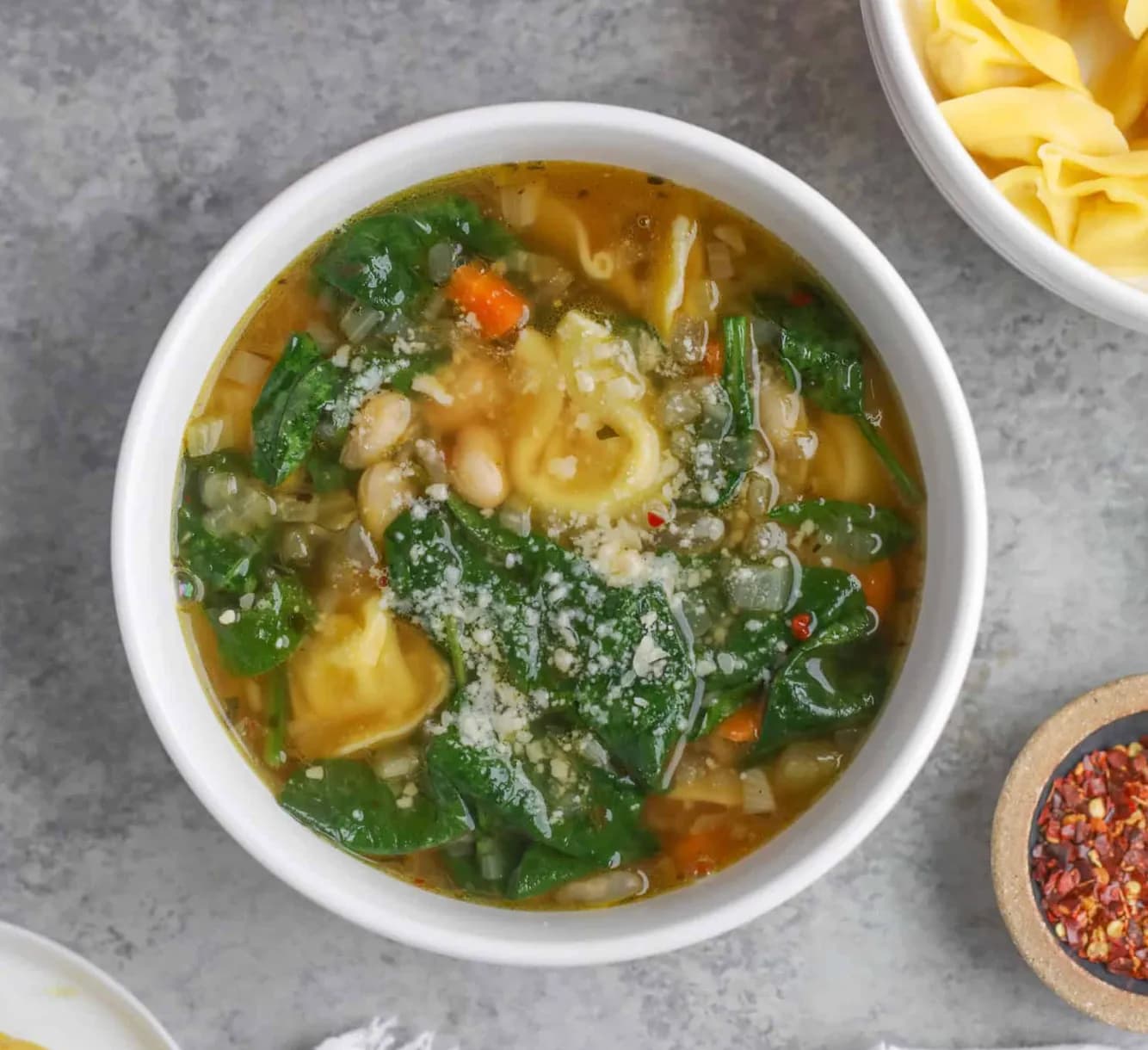 Brothy Tortellini Soup With White Beans