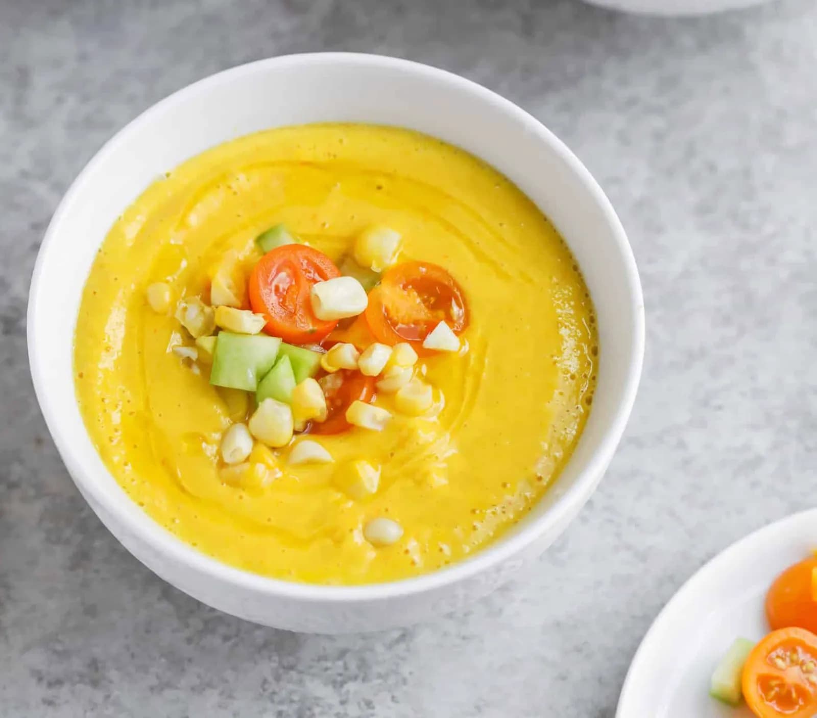 Sun Gold Tomato And Corn Gazpacho
