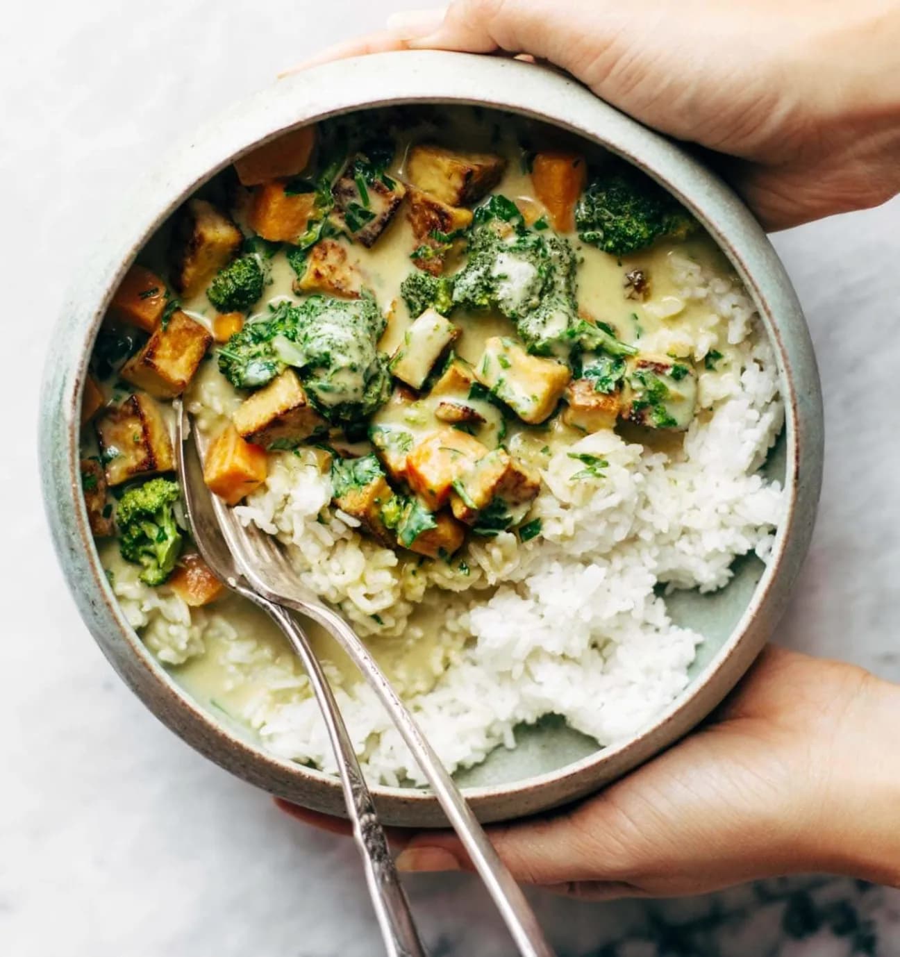 Green Curry with Tofu and Sweet Potatoes