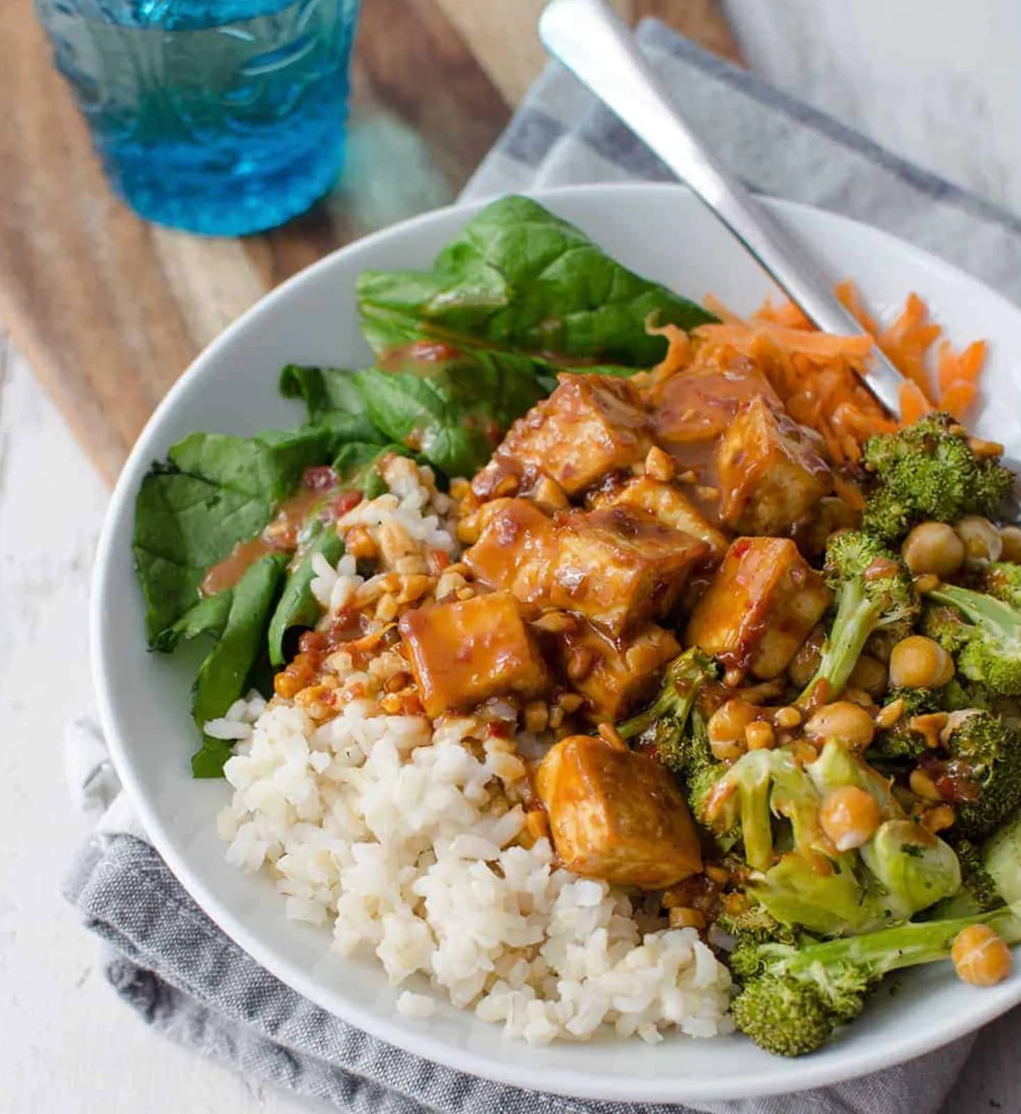 Peanut Tofu Buddha Bowl